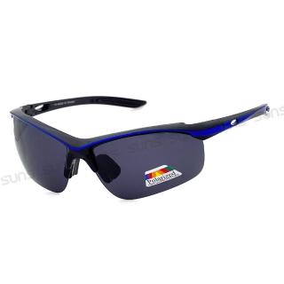 【SUNS】流線型運動太陽眼鏡 質感藍框 頂規強化偏光鏡片 僅20g超輕量 S15 抗UV400(/防眩光/防撞擊)