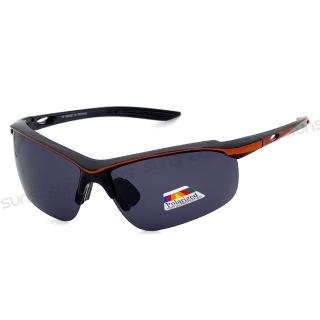 【SUNS】流線型運動太陽眼鏡 質感橘框 頂規強化偏光鏡片 僅20g超輕量 S15 抗UV400(防眩光/防撞擊)