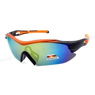 【SUNS】Polarized運動墨鏡 頂規偏光鏡片 REVO電鍍輕質量 活力橘S803 抗UV(採用PC防爆鏡片/防眩光/防撞擊)