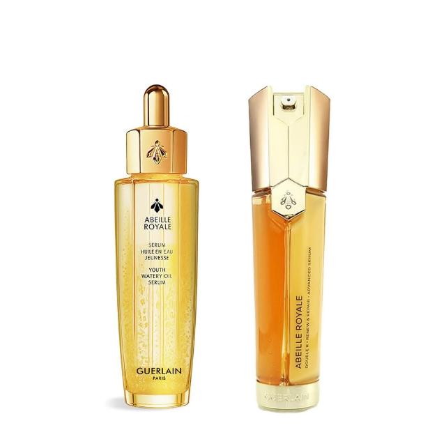 【Guerlain 嬌蘭】皇家蜂王乳平衡油3G 50ml+雙導精華 50ml(1+1組 國際航空版)