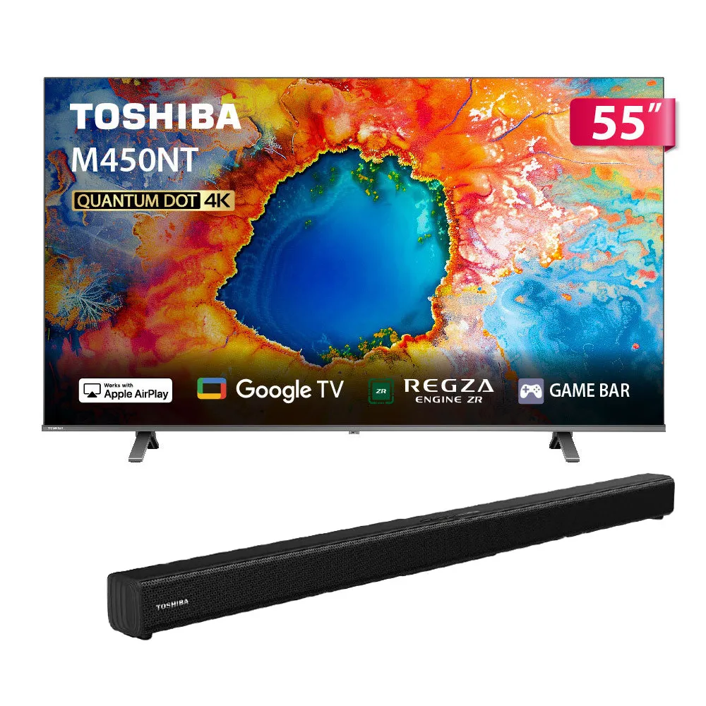 TOSHIBA 東芝】REGZA 55型4K QLED AirPlay2 Google TV液晶顯示器