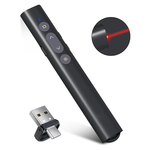 【JINPEI 錦沛】專業雷射簡報筆  簡報遙控器 雷射筆 Type-C & USB-A 雙頭