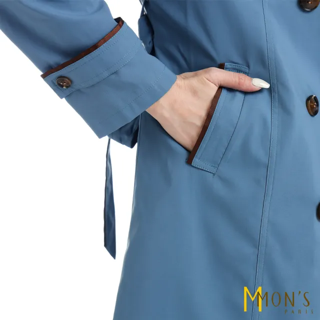 【MON’S】法式翻領記帶風喔外套(直)