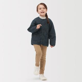 【MUJI 無印良品】兒童可水洗鋪棉撥水加工刺縫外套(象牙白/煙燻藍/深藍)