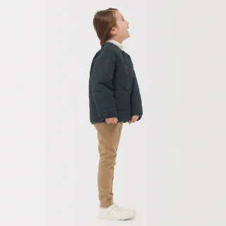 【MUJI 無印良品】兒童可水洗鋪棉撥水加工刺縫外套(象牙白/煙燻藍/深藍)