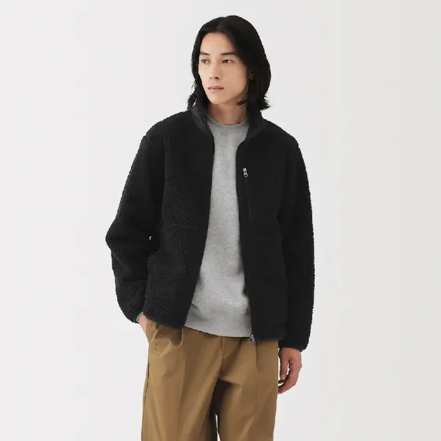 【MUJI 無印良品】男絨毛刷毛外套(黑色/米黃/摩卡棕)