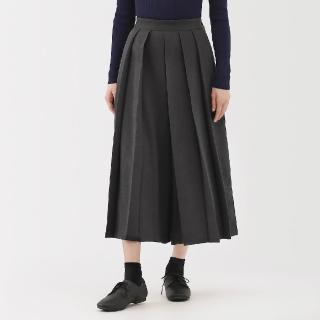 【MUJI 無印良品】女起毛日式和服寬襬褲(深灰/黑色/暗藍)