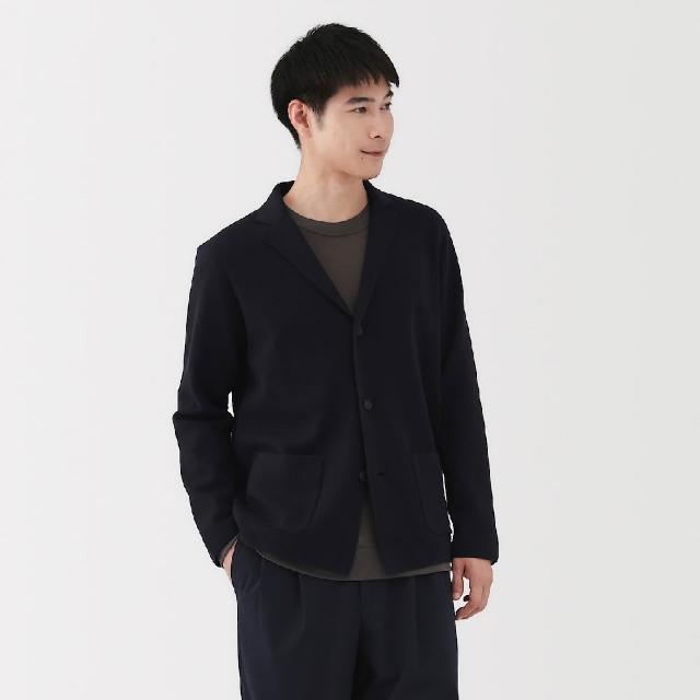 【MUJI 無印良品】男可水洗米蘭諾螺紋外套(深灰/黑色/暗藍)
