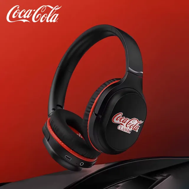 【Coca Cola】可口可樂 頭戴可折疊式降噪藍芽耳機 T18(Coca Cola官方直營 舒適 輕量化 可折疊)