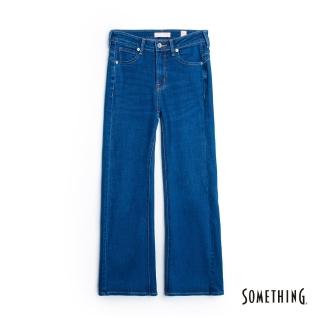 【SOMETHING】女裝 蜜桃翹臀9分丹寧靴型褲(酵洗藍)
