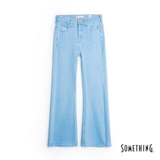 【SOMETHING】女裝 蜜桃翹臀9分丹寧靴型褲(漂淺藍)