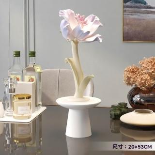 【巨匠】花朵桌上擺件 客廳玄關家居裝飾品 辦公室工藝品 ins風仿真花擺飾 生日禮品(20x53CM花朵擺飾 擺件)