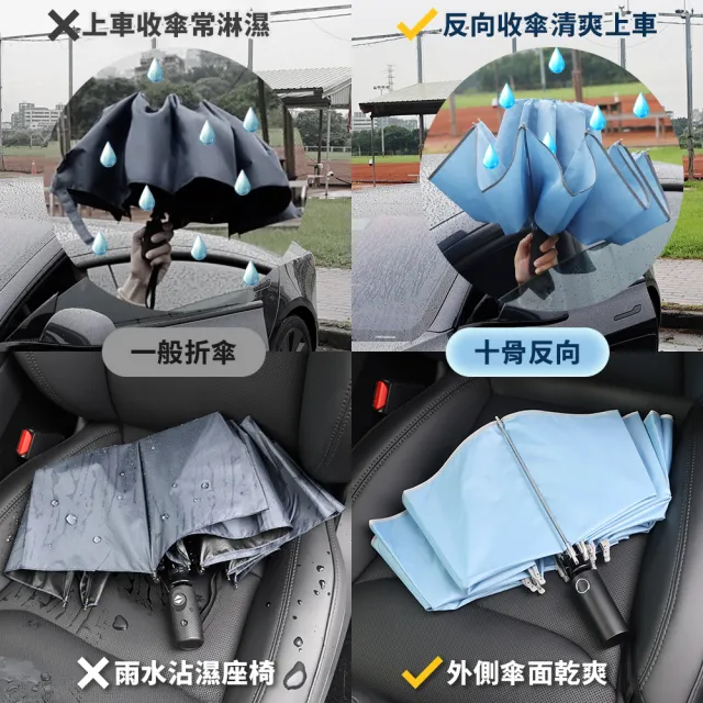 【雨傘王】BigPurple 10骨 反向傘 自動傘 超抗風 開車必備 折疊傘 快乾 1-2人撐(超值款無維修)