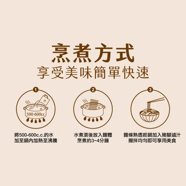【大甲乾麵】豬腳麵線750g*3盒組(加贈銀耳燕窩露乙入)