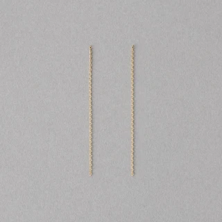 【ete】K18YG 簡約鏡面切割長鍊耳環(金色)