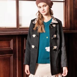 【Kinloch Anderson】KA經典英倫風熊頭牛角釦大衣/外套(KA1166016 粉紅/黑色)