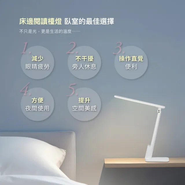 【CHIMEI 奇美】無線快充LED床邊閱讀檯燈-多色系列(LT-WS070D)