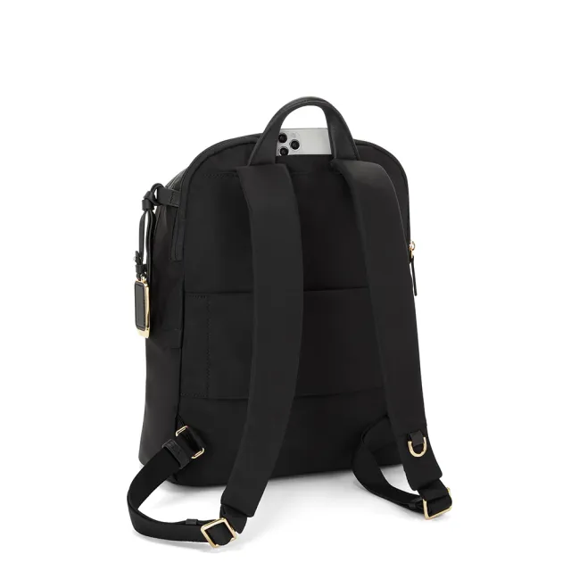 【TUMI】Voyageur Halsey 都會休閒後背包 - 黑金色(TUMI 官方旗艦店)