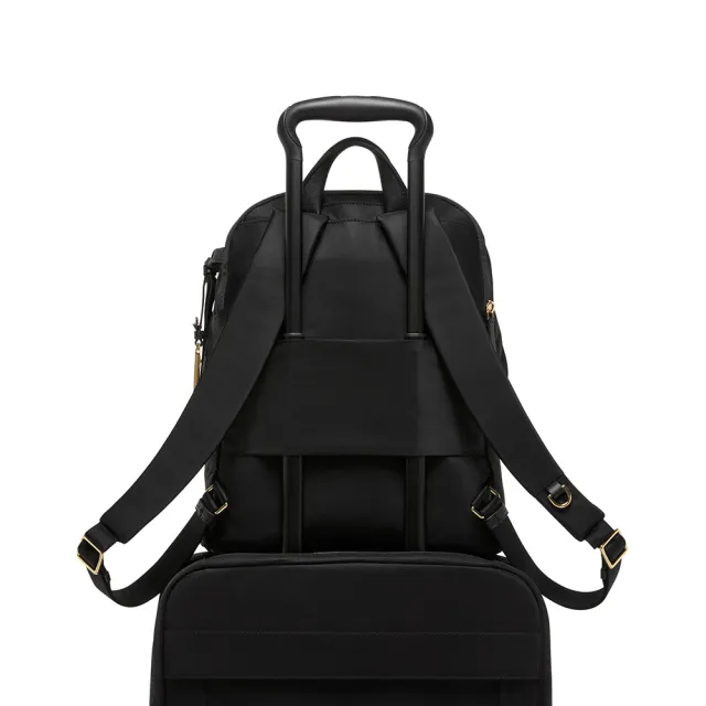 【TUMI】Voyageur Halsey 都會休閒後背包 - 黑金色(TUMI 官方旗艦店)