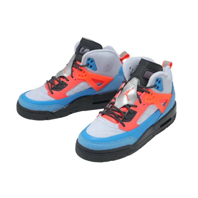 【NIKE 耐吉】休閒鞋 Jordan Spizike GS 大童 女鞋 灰 藍 喬丹 氣墊(FD4653-046)