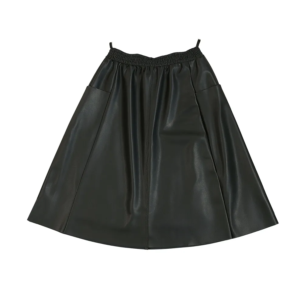 【MON’S】綿羊皮訂製款口袋造型皮裙(直)