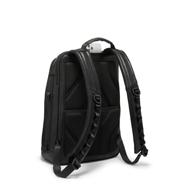 【TUMI】Alpha Bravo Dynamic 皮革商務休閒背包 - 黑色(TUMI 官方旗艦店)
