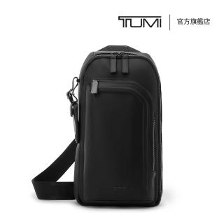 【TUMI】Harrison Gregory 休閒通勤皮革單肩揹包 - 亮黑(TUMI 官方旗艦店)