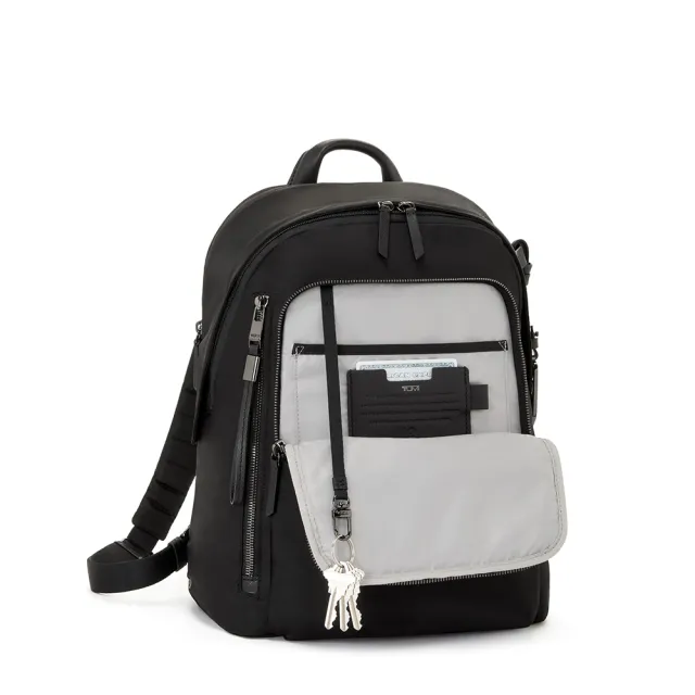 【TUMI】Voyageur Halsey 都會休閒後背包 - 黑(TUMI 官方旗艦店)
