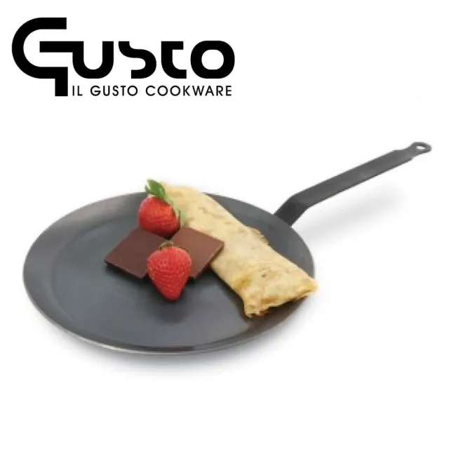 【GUSTO】18cm碳鋼陶瓷不沾塗層法式薄餅淺底煎盤(無PFAS問題)