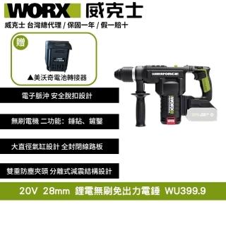 【WORX 威克士】20V 28mm 鋰電無刷出力電錘 WU399.9+F49(可使用美沃奇電池無刷 無碳 無線 電錘)