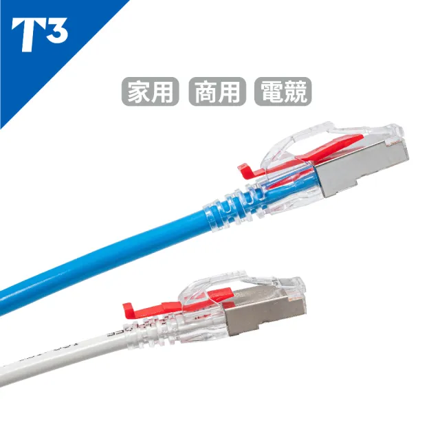 (美國T3) 網路線 5M 防插拔  28AWG 極細超高速 CAT6 F/UTP(跳線 CAT6 FUTP)