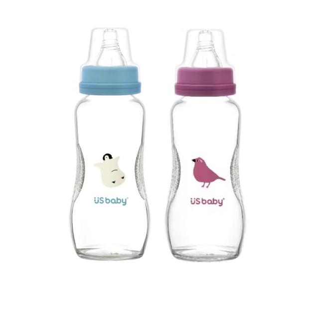 【US BABY 優生】真母感玻璃奶瓶一般口徑L-240ml；2入(玻璃奶瓶 奶瓶 嬰兒奶瓶)