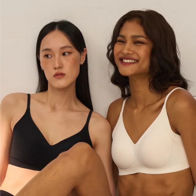 【24HRS】2件組－V領美背款 親膚無痕內衣  大尺碼 4色任選(無鋼圈內衣 女內衣 女內著 背扣式)