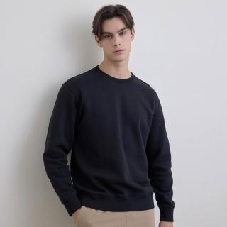 【GIORDANO 佐丹奴】男裝素色加絨大學TEE Urban Casual Stroll系列(09 標誌黑)