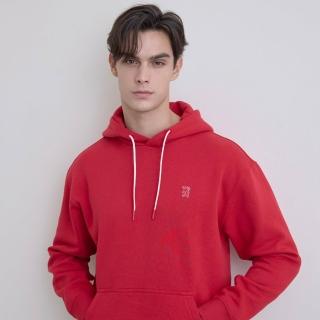 【GIORDANO 佐丹奴】男裝素色加絨連帽上衣 Two Mile Wear系列(39 高貴紅)