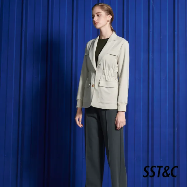 【SST&C】岩灰色高腰直筒寬褲8262111001(最後出清)
