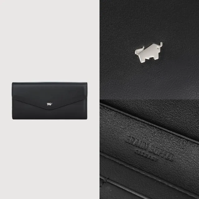 【BRAUN BUFFEL 德國小金牛】維那斯-B 12卡兩折長夾-黑色(BF849-621-BK) 錢包送禮推薦