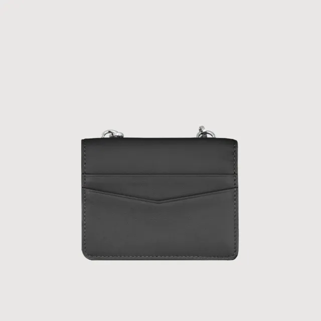 【BRAUN BUFFEL 德國小金牛】維那斯-B 6卡附背帶女夾-黑色(BF849-720-BK) 錢包送禮推薦
