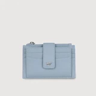 【BRAUN BUFFEL 德國小金牛】維那斯-B 拉鍊零錢袋卡夾-淡藍色(BF849-145-CBL) 送禮推薦