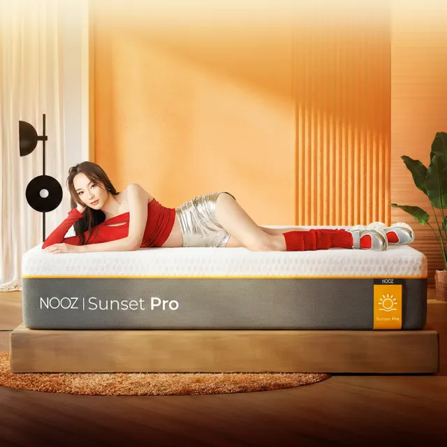 【Lunio】Nooz Sunset Pro雙人加大6尺乳膠竹炭床墊(英國工藝舒緩腰酸 專為台灣人打造 亞馬遜銷售破十萬張)