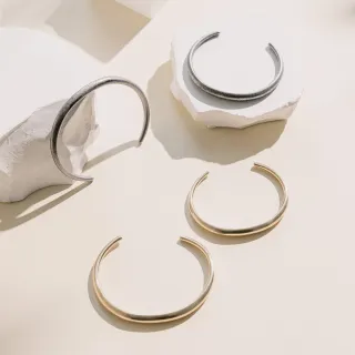 【vacanza】Plain-me聯名｜剛柔並濟 弧型 316L醫療鋼飾品 線條純鋼手環(抗過敏 交換禮物 情侶手鍊)