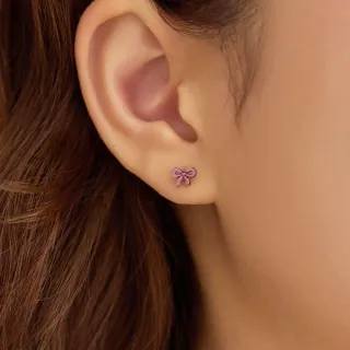 【vacanza】粉色蝴蝶結 316L醫療鋼飾品 純鋼養耳棒(抗過敏 交換禮物)