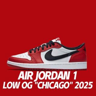 【NIKE 耐吉】休閒鞋 Air Jordan 1 Low OG Chicago 2025 芝加哥公牛 黑紅白 男鞋 HQ6998-600