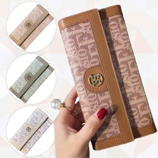 【LEESA】牛皮錢包\皮夾\長夾\錢包\長款錢包\老花錢包\大容量皮夾\多卡位皮夾\卡