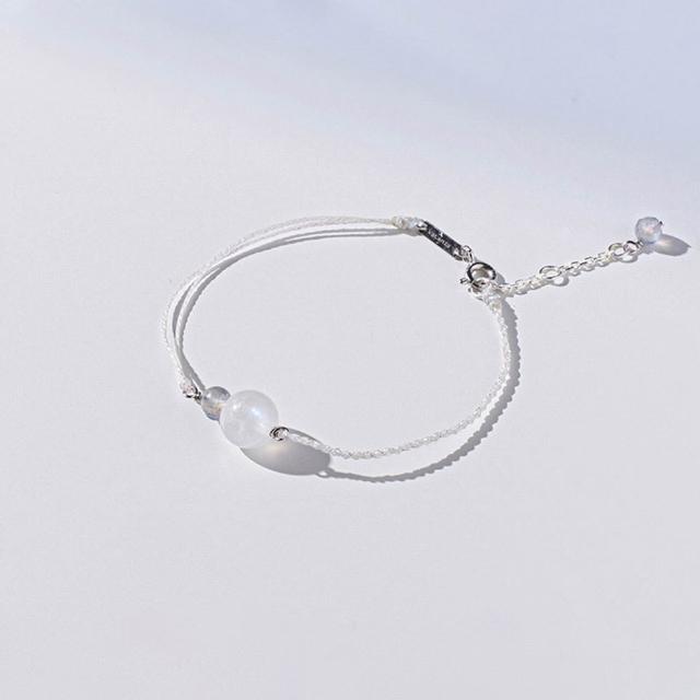 【vacanza】祈願｜月光石 925純銀飾品 水晶純銀手鍊(抗過敏 助眠 療癒 生日禮物)