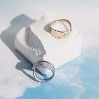 【vacanza】Plain-me聯名｜剛柔並濟 流線輪廓 316L醫療鋼飾品 純鋼戒指(抗過敏 交換禮物 送男友)