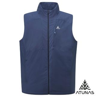 【ATUNAS 歐都納】男款石墨烯微暖抑菌抗臭輕量背心(A1VE2503M深海藍/恆溫保暖/抗靜電/防潑水/休閒)
