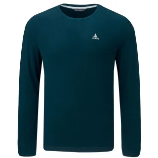 【ATUNAS 歐都納】男款經典保暖長袖圓領衫(A2TS2545M深藍/刷絨柔軟/素面長T/日常休閒)