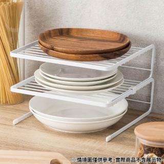 【NITORI 宜得利家居】網購限定 雙層餐盤收納架 FLAT NIKT-1128B EC(網購限定 餐盤收納架 FLAT)