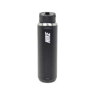 【NIKE 耐吉】水壺 Recharge Chug 24OZ 不鏽鋼 黑 保冷 防漏 水瓶 700ml(N101379509-124)